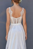 Vestido de novia Midi de corsé blanco con encaje y capa
