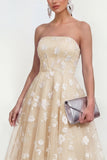 Vestido floral lila midi A-Line sin tirantes con bolsillos