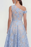 Vestido rosa midi floral midi de un solo hombro