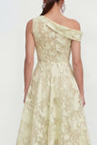 Vestido rosa midi floral midi de un solo hombro