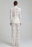 Trajes bohemios de solapa White Peak de dos piezas con mangas