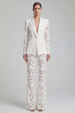 Trajes bohemios de solapa White Peak de dos piezas con mangas