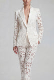 Trajes bohemios de solapa White Peak de dos piezas con mangas