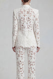 Trajes bohemios de solapa White Peak de dos piezas con mangas
