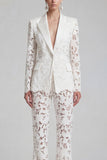 Trajes bohemios de solapa White Peak de dos piezas con mangas