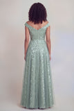 Floral azul marino Una línea larga de la mothe del vestido de novia