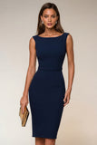 Bodycon Bodycon Bateau Midi Work Dress sin mangas y Bodycon Ivory Bodycon