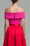 Vestido formal Midi de bloque de color A con hombros descubiertos