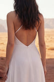 Vestido de novia bohemio largo con volantes y línea A en marfil