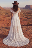 Vestido de novia Bohemio A de Marfil Floral