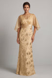 Vestido de Madre de la Novia de Champán de Lentejuelas de Sirena