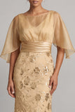 Vestido de Madre de la Novia de Champán de Lentejuelas de Sirena