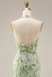 Corsé transparente Sage Sage Dusty Swear Largo Vestido de Baile Largo bordado con abertura