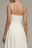 Tirantes finos blancos: Un vestido de compromiso Midi de línea