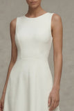Vestido de compromiso blanco sin mangas de línea A
