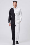 Trajes formales de hombre de solapa con solapa muescas en blanco y negro