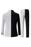 Trajes formales de hombre de solapa con solapa muescas en blanco y negro