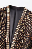 Trajes de graduación dorados de dos piezas abiertos para hombres de graduación