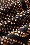 Trajes de graduación dorados de dos piezas abiertos para hombres de graduación