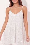 Mini vestido de graduación de mini graduación de lentejuelas blancas con tirantes finos en línea A brillante