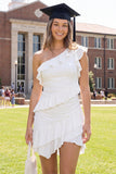 Vestido de graduación Bodycon Mini Bodycon Bodycon Nubes de un Hombro con Volantes