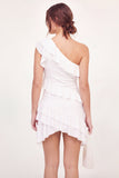Vestido de graduación Bodycon Mini Bodycon Bodycon Nubes de un Hombro con Volantes