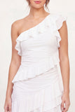 Vestido de graduación Bodycon Mini Bodycon Bodycon Nubes de un Hombro con Volantes