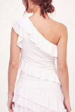 Vestido de graduación Bodycon Mini Bodycon Bodycon Nubes de un Hombro con Volantes