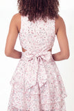 Vestido de graduación mini graduación de lentejuelas con lazos blanco blanco rosa y brillante