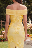 Vestido Maxi Floral Bodycon Apuesto Bodycon Body, Apuntado al Hombro Descubierto y Abertura