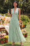 Vestido Maxi de la línea A Bloomer Dusty Sage Floral
