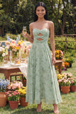 Vestido Maxi Sage A Sage Línea A con recortes sin tirantes