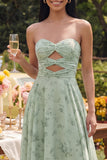 Vestido Maxi Sage A Sage Línea A con recortes sin tirantes