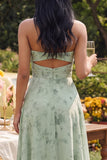 Vestido Maxi Sage A Sage Línea A con recortes sin tirantes