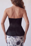 Vestido formal midi floral midi de bodycon bodycon bodycon sin tirantes negro