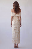 Vestido formal Maxi con estampado de bodycon con champán