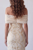 Vestido formal Maxi con estampado de bodycon con champán