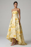 Vestido floral de tirantes finos amarillos Línea A