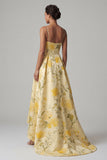 Vestido floral de tirantes finos amarillos Línea A