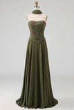 Vestido de madre de la novia Olive Strapless A Line Applied con bufanda