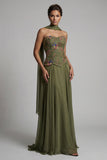 Vestido de madre de la novia Olive Strapless A Line Applied con bufanda