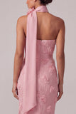 Pink Strapless Mermaid Floral Long Mother Of the Bride Dress