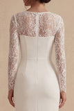 Vestido de novia blanco Midi Bodycon Floral con encaje