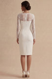 Vestido de novia blanco Midi Bodycon Floral con encaje