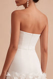 Minivestido Sweetheart Bodycon Bodycon White 3D Flowers