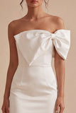 Vestido mini blanco bodycon bodycon un solo hombro y lazo