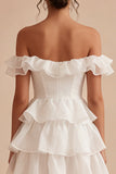 Vestido mini de cortés de línea A con volantes en capas