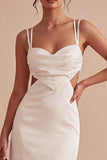 Bodycon Vestido Mini Blanco de Tirantes Finos