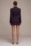 Vestido negro negro de solapa con pico y solapa