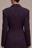 Vestido negro negro de solapa con pico y solapa